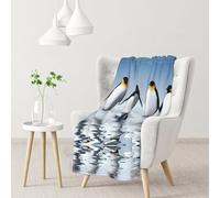 CHANGLEI Penguin 30"X40"Soft Flannel Fleece Blanket-Lightweight Warm Single-Sided Printed Throw Blanket For Sofa,Camping,Travel-Anti-Pilling