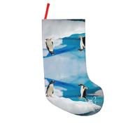 CHANGLEI Penguin Large Christmas Stocking,Personalized 18 Inch Polyester Festive Sock With Hanging Loop For Fireplace Mantle,Xmas Decor