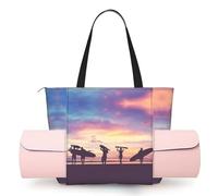 CHANGLEI People Women'S Yoga Mat Bag With All-Over Print,Lightweight Polyester Shoulder Gym Bag,Front Open Pocket For Yoga Mat, Towel