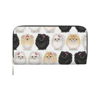 CHANGLEI Pomeranians Pattern Long Zip Around Pu Leather Clutch Wallet for Women,Multi-Functional Purse with Coin Pocket, Multiple Card Slots and Organizer Compartments