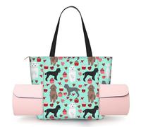 CHANGLEI Poodles Dogs Women'S Yoga Mat Bag With All-Over Print,Lightweight Polyester Shoulder Gym Bag,Front Open Pocket For Yoga Mat, Towel