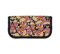 CHANGLEI Popcorn Print Large Canvas Pencil Case for Girls Boys,Printed Personalised Lightweight Pencil Stationery Case
