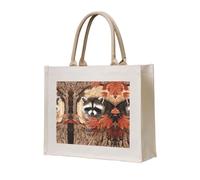 CHANGLEI Raccoon In The Fall Tree Hole Eco-Friendly Heavy Duty Canvas Tote Bag,Large Reusable Shopping Bag With Double-Sided Print,Durable Comfortable Carry Handles