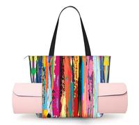 CHANGLEI Rainbow Color Women'S Yoga Mat Bag With All-Over Print,Lightweight Polyester Shoulder Gym Bag,Front Open Pocket For Yoga Mat, Towel