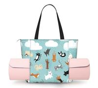 CHANGLEI Raining Cats & Dogs Women'S Yoga Mat Bag With All-Over Print,Lightweight Polyester Shoulder Gym Bag,Front Open Pocket For Yoga Mat, Towel