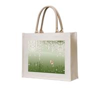 CHANGLEI Red Carp And Cherry Flowers Eco-Friendly Heavy Duty Canvas Tote Bag,Large Reusable Shopping Bag With Double-Sided Print,Durable Comfortable Carry Handles
