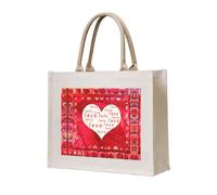 CHANGLEI Red Hearts Love Eco-Friendly Heavy Duty Canvas Tote Bag,Large Reusable Shopping Bag With Double-Sided Print,Durable Comfortable Carry Handles