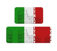 CHANGLEI Roman Colosseum Italian Flag Crystal Velvet Kitchen Mat Set Of 2, Soft Absorbent Non-Slip Floor Mats, Water-Resistant Rugs (All-Over Print)