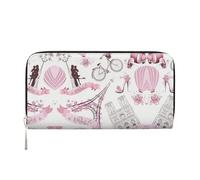 CHANGLEI Romantic Paris Butterfly Long Zip Around Pu Leather Clutch Wallet for Women,Multi-Functional Purse with Coin Pocket, Multiple Card Slots and Organizer Compartments