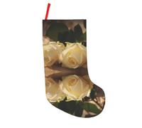 CHANGLEI Romantic Roses Large Christmas Stocking,Personalized 18 Inch Polyester Festive Sock With Hanging Loop For Fireplace Mantle,Xmas Decor