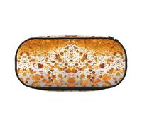 CHANGLEI Romantic The Fall of Maple Leaves Double-Zip Pencil Case with 4 Pen Slots Mesh Pocket,Print Lightweight Durable Polyester Pencil Pouch for School,Office,Or Makeup Organizer