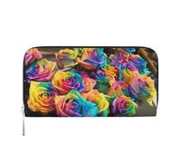 CHANGLEI Roses Flowers Long Zip Around Pu Leather Clutch Wallet for Women,Multi-Functional Purse with Coin Pocket, Multiple Card Slots and Organizer Compartments