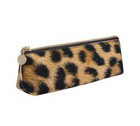 CHANGLEI Rough Leopard Print Cute Leather Pencil Case for Girls Boys,Printed Personalised Lightweight Pencil Stationery Case