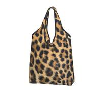 CHANGLEI Rough Leopard Print Reusable Foldable Shopping Bag With All-Over Print-Waterproof Grocery Tote,Compact Carry Pouch,Holds 50lbs,Eco-Friendly Machine Washable
