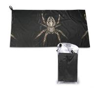 CHANGLEI Scary Spider 16x31.5 Inch Microfiber Quick-Dry Towel-Full Print Design,Single-Sided Pattern,Ultra-Absorbent, Lightweight Compact Travel Towel With Carabiner Storage Pouch