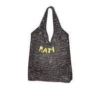 CHANGLEI School Math Reusable Foldable Shopping Bag With All-Over Print-Waterproof Grocery Tote,Compact Carry Pouch,Holds 50lbs,Eco-Friendly Machine Washable