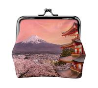 CHANGLEI Snowy Mountain Women's Bifold Kiss Lock Coin Purse-Double-Sided Printed Leather Small Wallet for Cards,Cash,Coins-Secure Clasp Closure for Women Or Girls