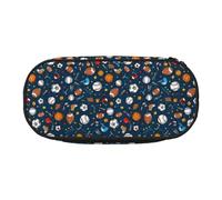CHANGLEI Sports Baseball Game Double-Zip Pencil Case with 4 Pen Slots Mesh Pocket,Print Lightweight Durable Polyester Pencil Pouch for School,Office,Or Makeup Organizer