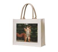 CHANGLEI Squirrel Funny Animal Eco-Friendly Heavy Duty Canvas Tote Bag,Large Reusable Shopping Bag With Double-Sided Print,Durable Comfortable Carry Handles