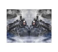 CHANGLEI Steam Train Clouds Throw Blanket Flannel (240g) Blanket,Personalised Print Soft Warm Cozy Versatile Blanket For Bed Sofa