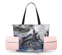 CHANGLEI Steam Train Clouds Women'S Yoga Mat Bag With All-Over Print,Lightweight Polyester Shoulder Gym Bag,Front Open Pocket For Yoga Mat, Towel