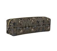 CHANGLEI Steampunk Mechanical Gears Minimalist All-Over Print Cross-Grain PVC Leather Zipper Pencil Case, Soft Lined Portable Pen Pouch Stationery Bag