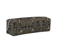 CHANGLEI Steampunk Mechanical Gears Minimalist All-Over Print Cross-Grain PVC Leather Zipper Pencil Case, Soft Lined Portable Pen Pouch Stationery Bag
