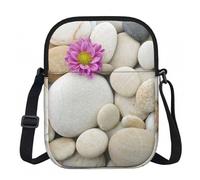CHANGLEI Stones Crossbody Bag With Print,Lightweight 600d Oxford-Fabric,Water-Resistant Scratch-Resistant, Zipper Closure+Turn-Lock Flap