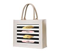 CHANGLEI Stripe Don'T Kill My Vibe Eco-Friendly Heavy Duty Canvas Tote Bag,Large Reusable Shopping Bag With Double-Sided Print,Durable Comfortable Carry Handles
