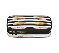 CHANGLEI Stripe Don't Kill My Vibe Large Capacity Pencil Case, Oxford-Cloth Sturdy Stationery Pouch with Removable Divider Mesh Pocket,Multi-Compartment Waterproof Pen Bag
