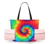 CHANGLEI Tie Dye Hippies Women'S Yoga Mat Bag With All-Over Print,Lightweight Polyester Shoulder Gym Bag,Front Open Pocket For Yoga Mat, Towel