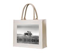 CHANGLEI Tractor Agriculture Tranquil Eco-Friendly Heavy Duty Canvas Tote Bag,Large Reusable Shopping Bag With Double-Sided Print,Durable Comfortable Carry Handles