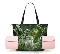 CHANGLEI Tropical Rainforest Scene Women'S Yoga Mat Bag With All-Over Print,Lightweight Polyester Shoulder Gym Bag,Front Open Pocket For Yoga Mat, Towel