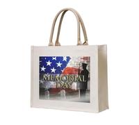 CHANGLEI Us Military Soldiers Patriotic Memorial Day Eco-Friendly Heavy Duty Canvas Tote Bag,Large Reusable Shopping Bag With Double-Sided Print,Durable Comfortable Carry Handles
