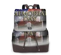 CHANGLEI Us Military Soldiers Patriotic Memorial Day Women'S Genuine Leather Backpack,Full-Pattern Print,Fashion Casual Daypack For School Travel Work