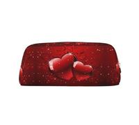 CHANGLEI Valentines Love Hearts Personalised Leather Pencil Case for Girls Boys,Printed Lightweight Pencil Stationery Case