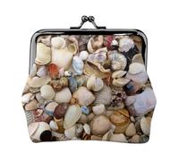 CHANGLEI Various Shells Women's Bifold Kiss Lock Coin Purse-Double-Sided Printed Leather Small Wallet for Cards,Cash,Coins-Secure Clasp Closure for Women Or Girls