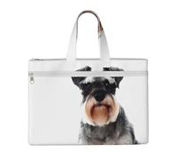 CHANGLEI Well-Behaved Dog Full Art Print Canvas Document Bag, Dual Zipper Pocket Tote Bag, Large Capacity Portable File Organizer 11x15inch