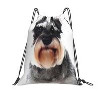 CHANGLEI Well-Behaved Dog Large Casual Drawstring Backpack With Print,Water-Resistant Polyester,Lightweight Durable,Black Contrast Back For Gym,Yoga,Travel