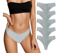 changlizi 5 Pcs Seamless Underwear - Womens High-Rise Hipster G-String, Invisible Ladies Everyday Panties, No Show Breathable Comfy Pants, Female Gym String, Seam Free Soft Workout, Light Grey-M