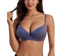 changlizi Push Up Underwire Bras - Lift Up Comfort Soft Cup T-Shirt Everyday Bra with Adjustable Straps for Women & Girls, Blue-70B/32B