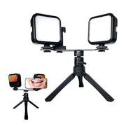 CHANGLKJ Dental Photography Aid, Dental Shooting Fill Light, Camera Fill Light with 48-100mm Extendable Phone Holder, 2 Lightsa Djusted Independently, Nice Color Reproduction, for Food Photography