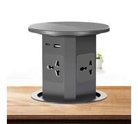 CHANGLKJ Desktop Pop Up Power Socket, Embedded Desk Power Outlet, Lift Socket with USB Port and 4 Power Ports, Waterproof and Space Saving Design, for Kitchen, Conference Desk, Office Home Desks