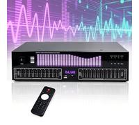 CHANGLKJ Hi-fi Graphic Equalizer, 20-band Stereo Graphic Eq, Digital Audio Processor With Remote Control And Led Spectrum Display, 15 Dynamic Modes, Noise Reduction, For Studios, Live Stages