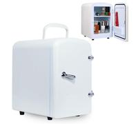 CHANGLKJ Retro Mini Skincare Fridge, Portable Cosmetic Refrigerator, 4L/6 Cans Capacity and Car/home Dual Use, Cooling and Warming Function and Low Noise, for Perfume, Skincare Products, Drinks