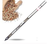 CHANGLKJ Sampler Sampling Probe, Rust Proof Soil Sampler, Double Tubes Slots Solid, Rotation Handle Pointed Design, 201 Stainless Steel, 25mm×0.5m for Powder Grain, Care Garden Lawn Farm Golf Course