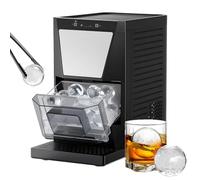 CHANGLKJ Sphere Ice Maker, 2" Clear Ice Ball Machine with Enhanced Insulation & Self-Cleaning, 2 Big Balls In 60-90Mins & 40 Pcs/Day, 50% Harder, Top-tire Drinking Experience, for Whiskey, Cocktail