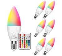 ChangM E14 LED Light Bulb 5W Colour Changing Dimmable with Remote Control, Small Edison Screw (SES) Candle 50W Incandescent Equivalent, Warm White 2700K & RGB for Home Party KTV Stage Decor