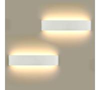 ChangM LED Wall Lights Indoor 40cm,2 Pack 16W Aluminum Wall Lamps 3000K Warm White Modern Style Up and Down Wall Light,Perfect for Bedroom Bathroom Living Room Hallway Kitchen Corridor Stairs (White)