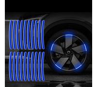 CHANGNIANFA 20Pcs Car Wheel Hub Reflective Sticker for Audi A3 Cabrio (8P) 2008-2013, Glow in the Dark Rim Stickers Wheel Adhesive Night ty Warning Safety Decoration Stripe,Blue